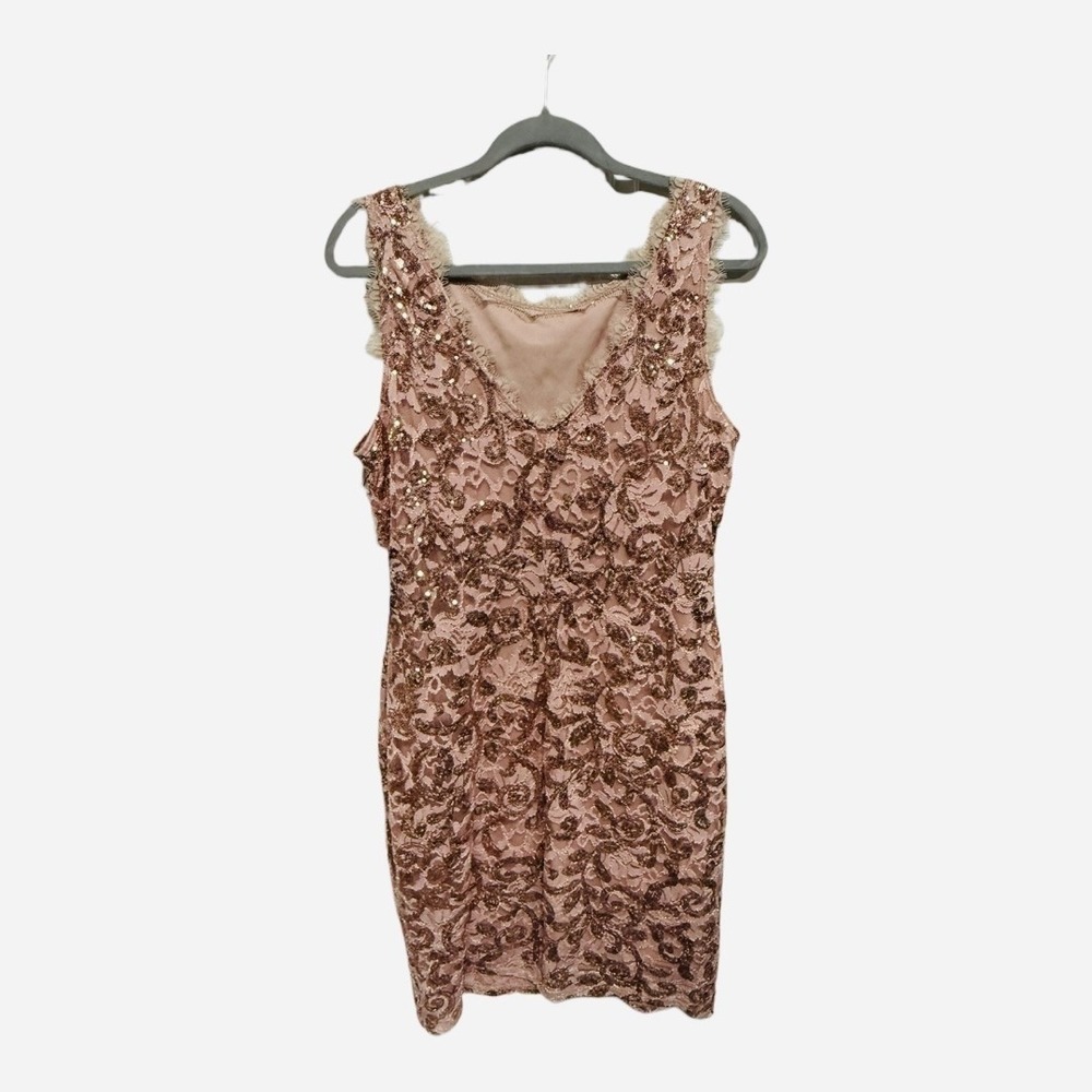 Marina Sequin Plus Size Pink Bodycon Mini Dress Size 14 NWT Formal Wedding Party - Picture 5 of 7